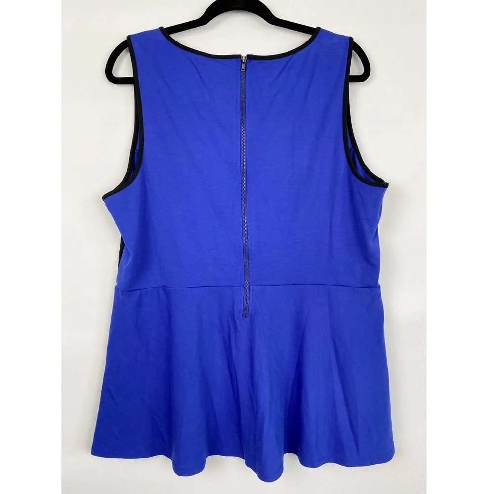 Torrid Lace Sleeveless Peplum Blouse Top, Blue‎ - Size 2 - Picture 4 of 8